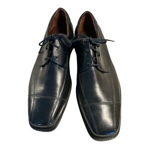 Johnson & Murphy Dobson Cap Oxford Shoes Black Leather #20-7511 Me Size 12 W